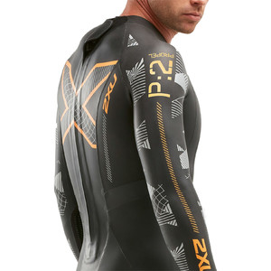 2022 2XU Mens P:2 Propel Swim Wetsuit MW4990C - Black / Orange Fizz